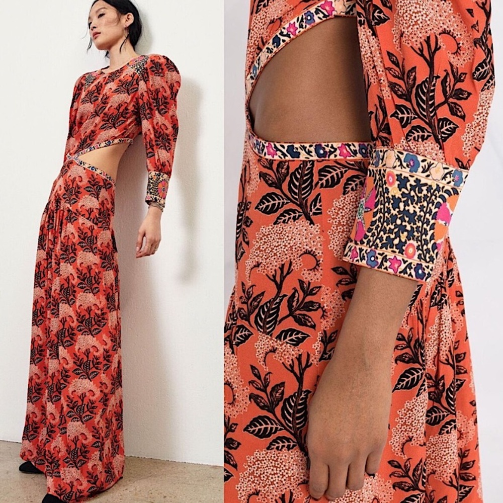 BA&SH Gabriel Robe Dress in Orange